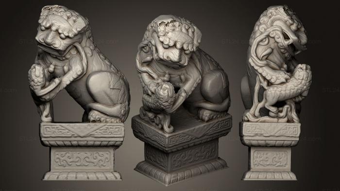 Figurines lions tigers sphinxes (Lion 16, STKL_0211) 3D models for cnc